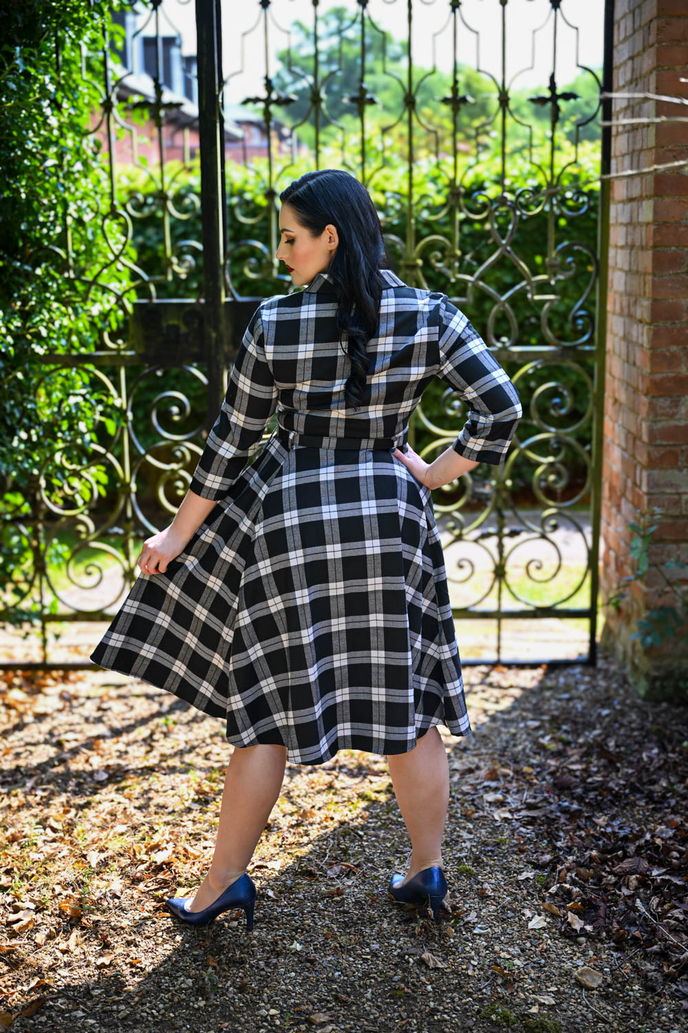 Lacey Tartan Swing Dress in Extended Sizing